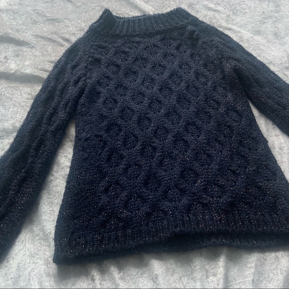 ✨ Naf naf navy blue cable knit sweater✨ - Picture 5 of 5